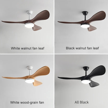 Modern Simple Ventilation Fans 52 Inch Home. Hotel Living, Dining Room Remote Control Led Ceiling Fan Light