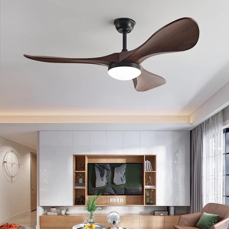 Modern Simple Ventilation Fans 52 Inch Home. Hotel Living, Dining Room Remote Control Led Ceiling Fan Light