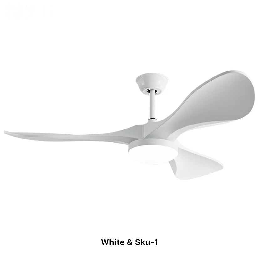 Modern Simple Ventilation Fans 52 Inch Home. Hotel Living, Dining Room Remote Control Led Ceiling Fan Light