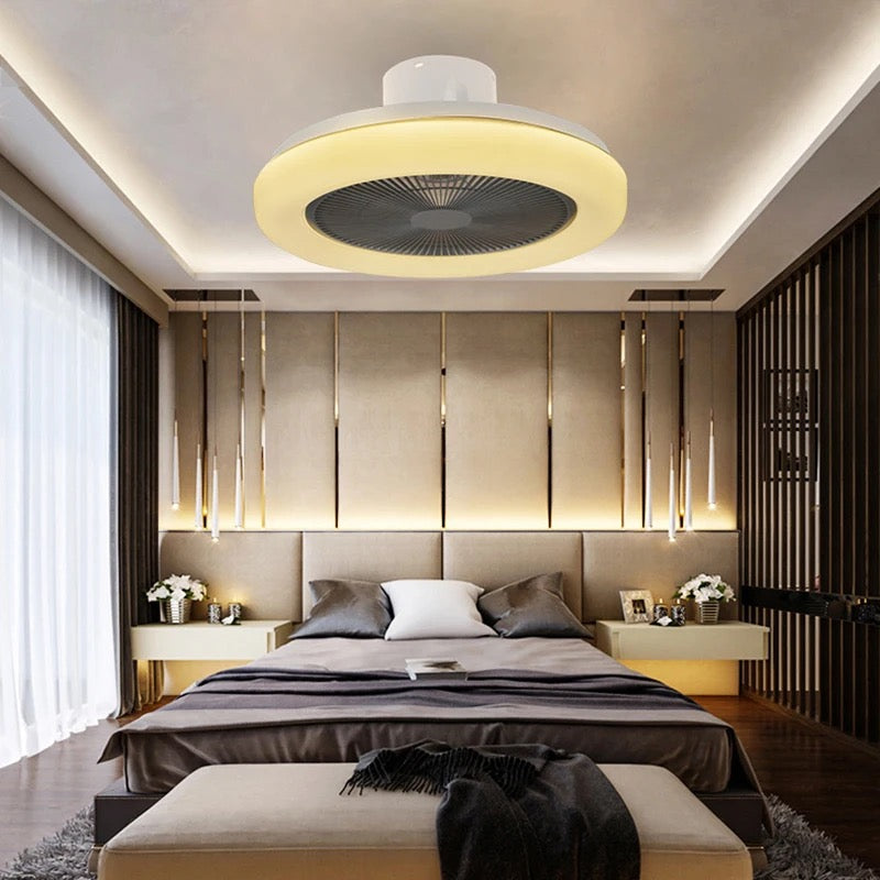 Vintage Ventilation Fans Indoor Low Noise Bedroom Living Room 220V Smart Led Ceiling Fan With Light