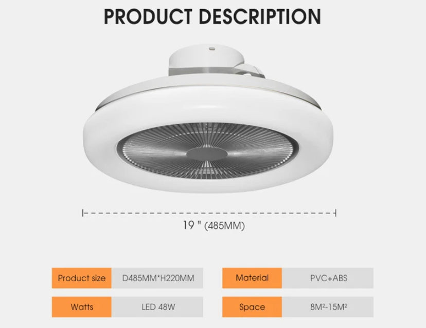 Vintage Ventilation Fans Indoor Low Noise Bedroom Living Room 220V Smart Led Ceiling Fan With Light