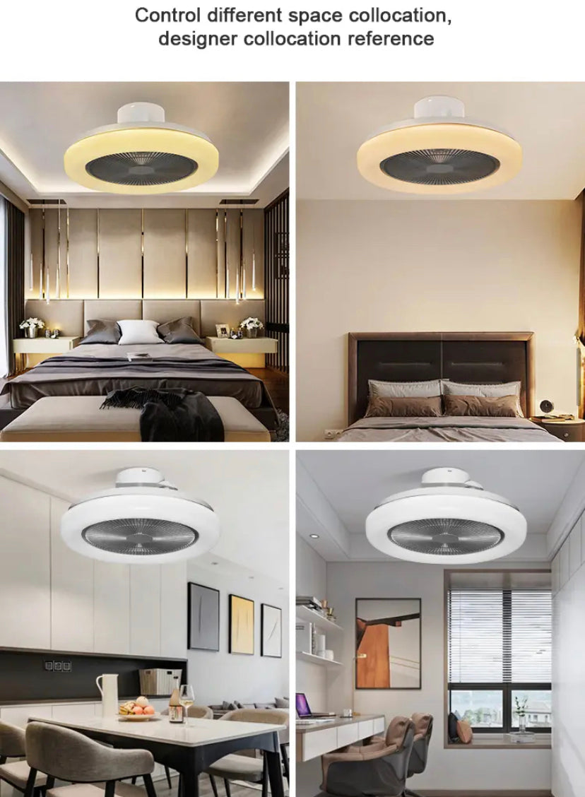 Vintage Ventilation Fans Indoor Low Noise Bedroom Living Room 220V Smart Led Ceiling Fan With Light