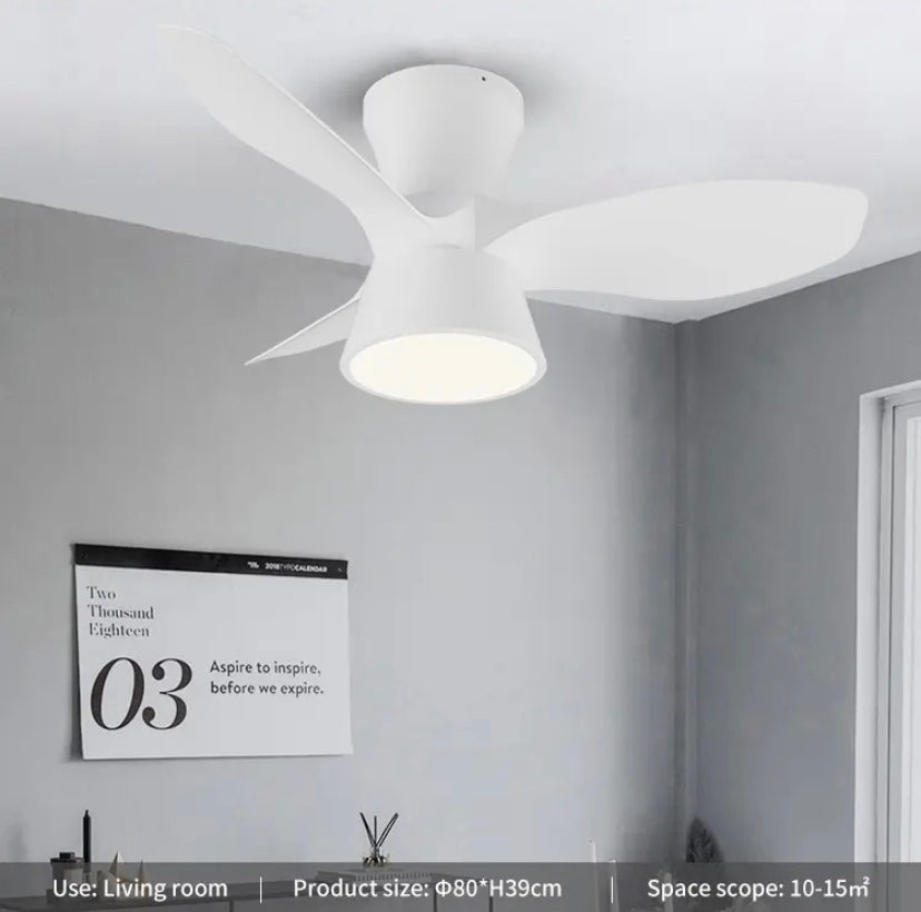 Modern Ventilation Fans 32 Inch 3 Blades With Remote Control Ceiling Light Household Office Ceiling Fan