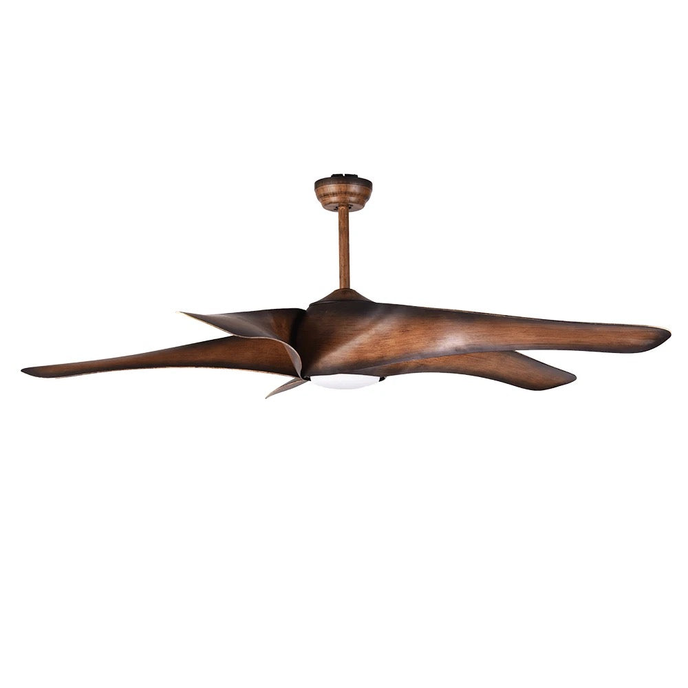 Designer Ventilation Fans American Creative Ceiling Fan Living Room, Bedroom, Dining Room Big Size Fancy Wood LED Ceiling Fan