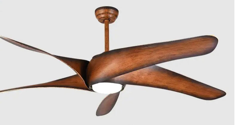 Designer Ventilation Fans American Creative Ceiling Fan Living Room, Bedroom, Dining Room Big Size Fancy Wood LED Ceiling Fan