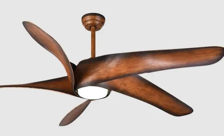 Designer Ventilation Fans American Creative Ceiling Fan Living Room, Bedroom, Dining Room Big Size Fancy Wood LED Ceiling Fan