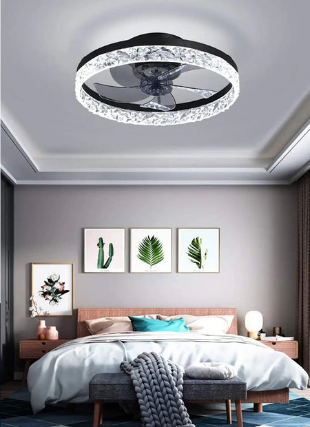 Modern Ventilation Fans Indoor, Hotel Ceiling Fan Bedroom, Living Room Remote Control Ceiling LED Fan Light