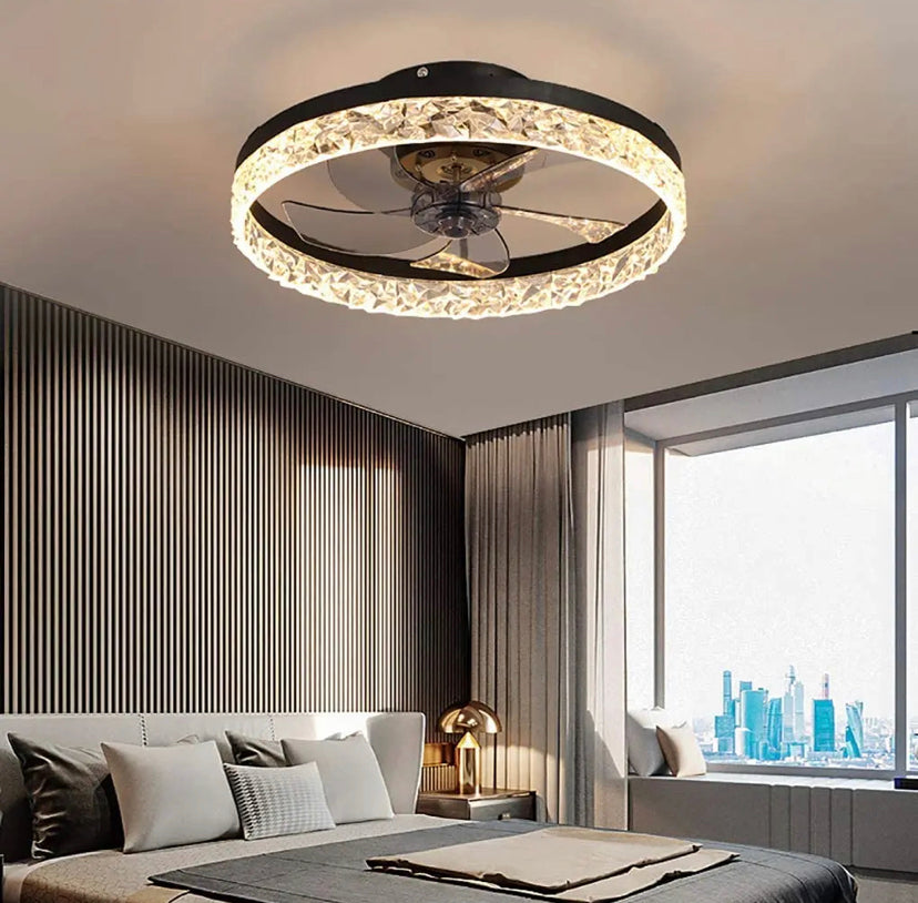 Modern Ventilation Fans Indoor, Hotel Ceiling Fan Bedroom, Living Room Remote Control Ceiling LED Fan Light