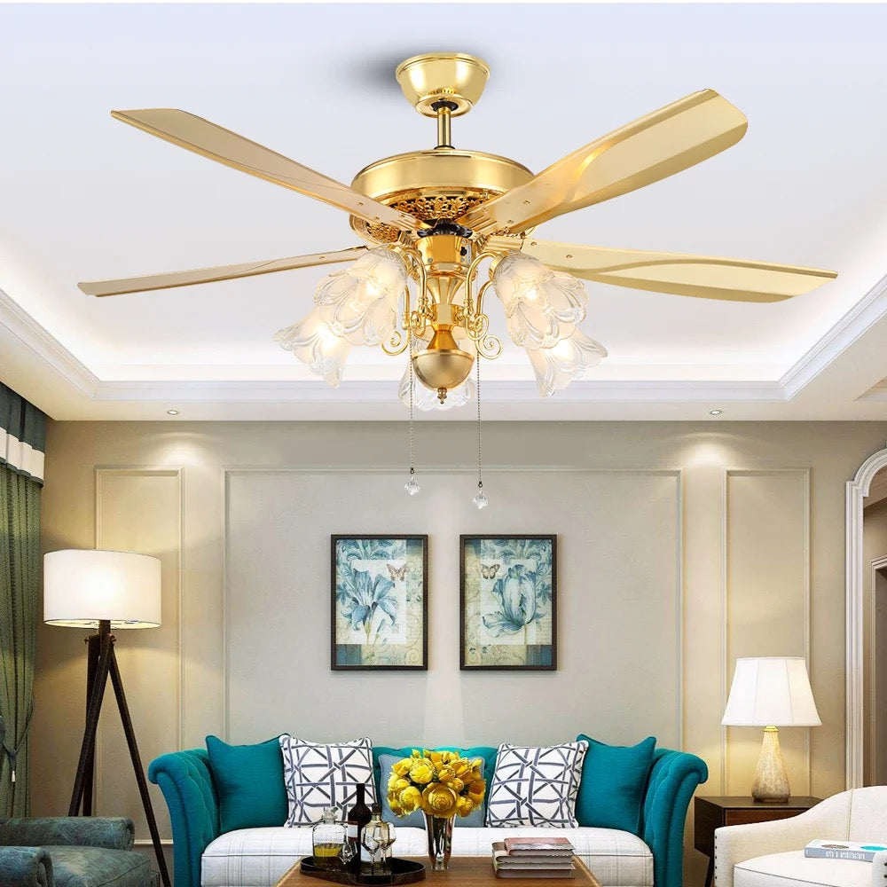 Modern Ventilation Fans American Remote Control Ceiling Fan Living Room Dining Room Fan Light