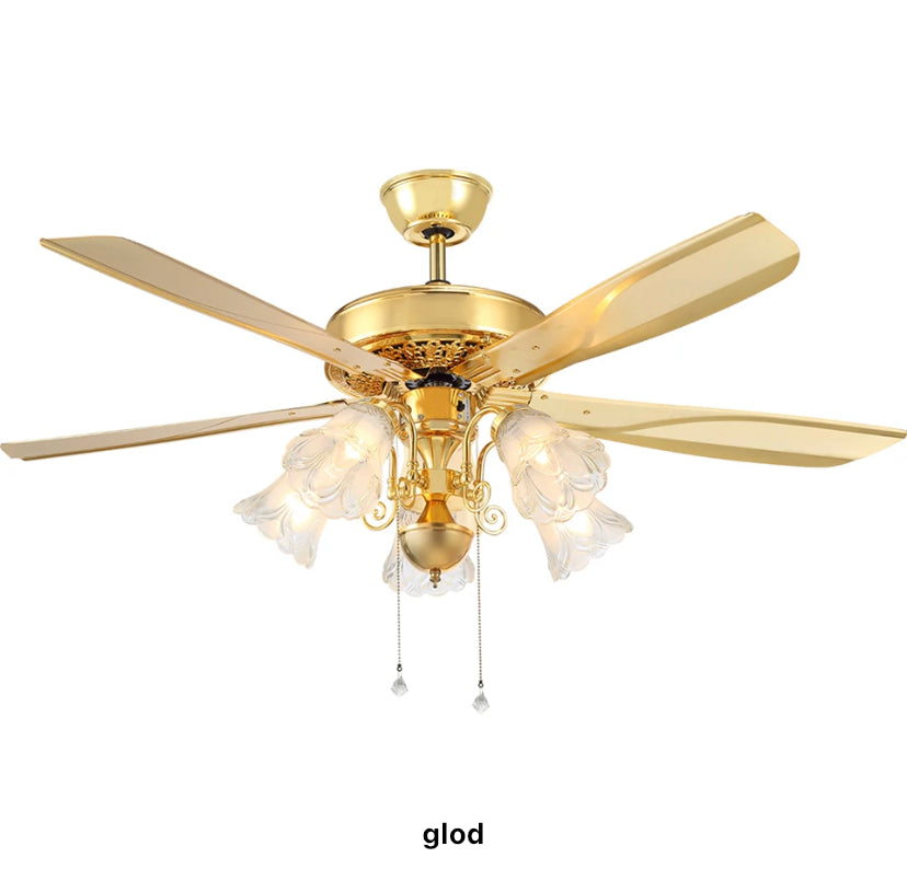 Modern Ventilation Fans American Remote Control Ceiling Fan Living Room Dining Room Fan Light