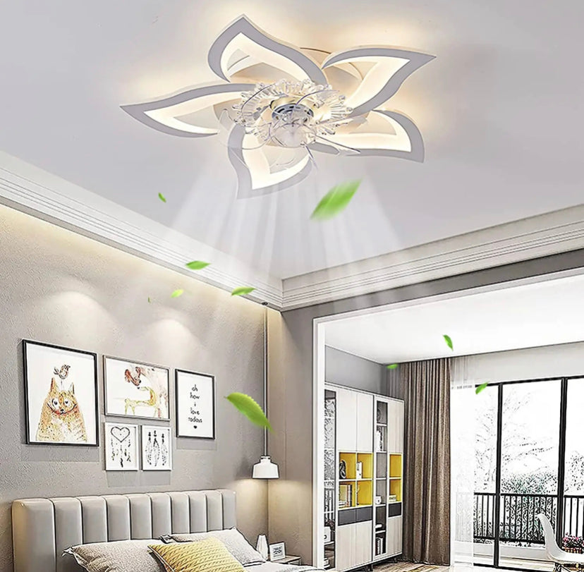 Modern Ventilation Fans Indoor Bedroom, Kitchen Remote Control 3 Color Ceiling Led Light Fans