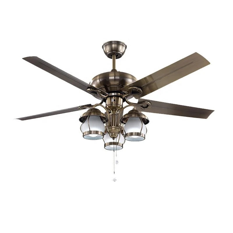 Modern Ventilation Fans Indoor Living Room, Dining Room Ceiling Fan American Style 52 Inch Ceiling Fan Light