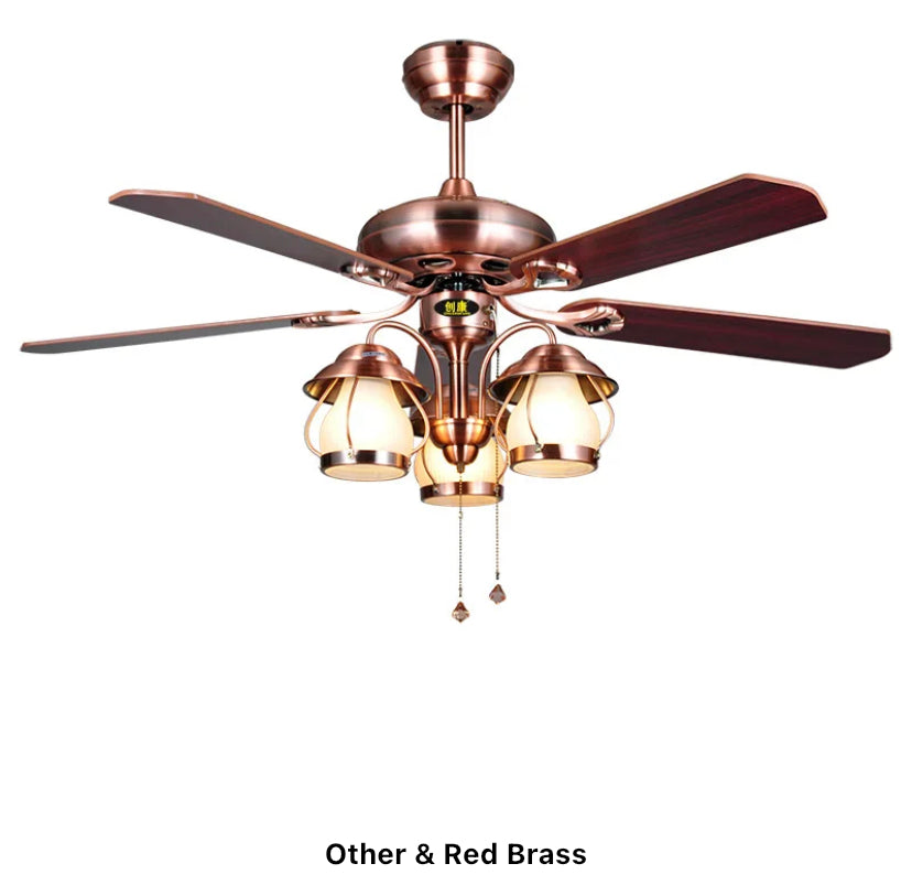 Modern Ventilation Fans Indoor Living Room, Dining Room Ceiling Fan American Style 52 Inch Ceiling Fan Light