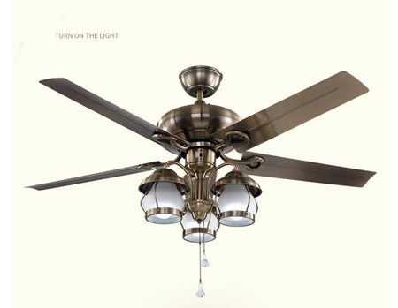 Modern Ventilation Fans Indoor Living Room, Dining Room Ceiling Fan American Style 52 Inch Ceiling Fan Light