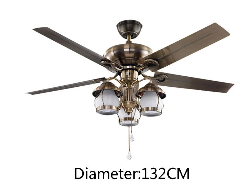 Modern Ventilation Fans Indoor Living Room, Dining Room Ceiling Fan American Style 52 Inch Ceiling Fan Light