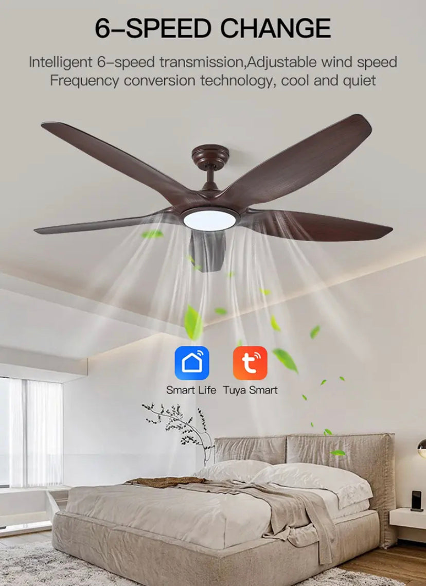 Modern Ventilation Fans Home, Hotel Dining Room, Living Room, Bedroom 60 Inch Big Ceiling Fan With Led Light