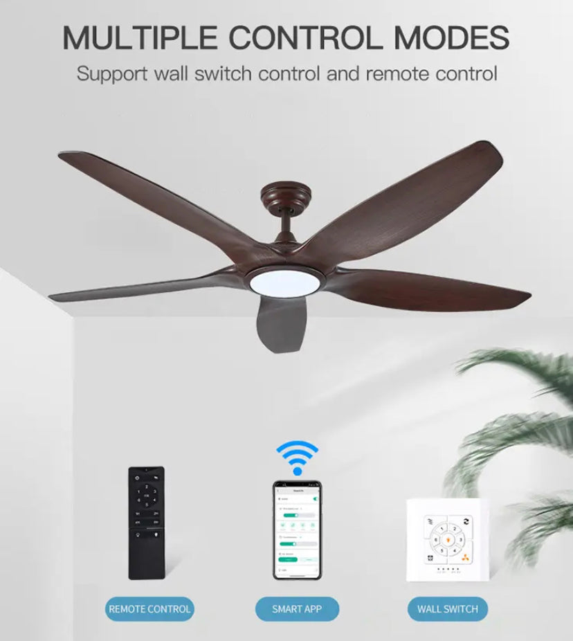 Modern Ventilation Fans Home, Hotel Dining Room, Living Room, Bedroom 60 Inch Big Ceiling Fan With Led Light