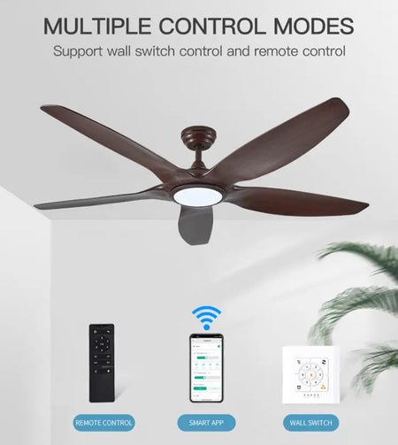 Modern Ventilation Fans Home, Hotel Dining Room, Living Room, Bedroom 60 Inch Big Ceiling Fan With Led Light