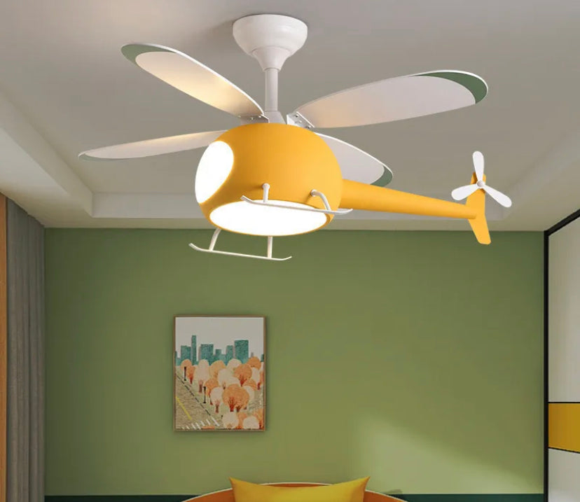 Modern Ventilation Fans Designer Decorative Children's Room Lighting Bedroom Luxury Wood Ceiling Led Light Fans