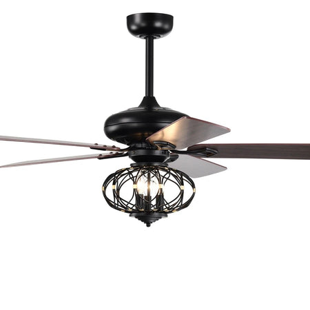 Modern Ventilation Fans 52 Inch Indoor Decorative Ceiling Fan Light Bedroom, Dining Room, Living Room Adjustable Air Conditioning