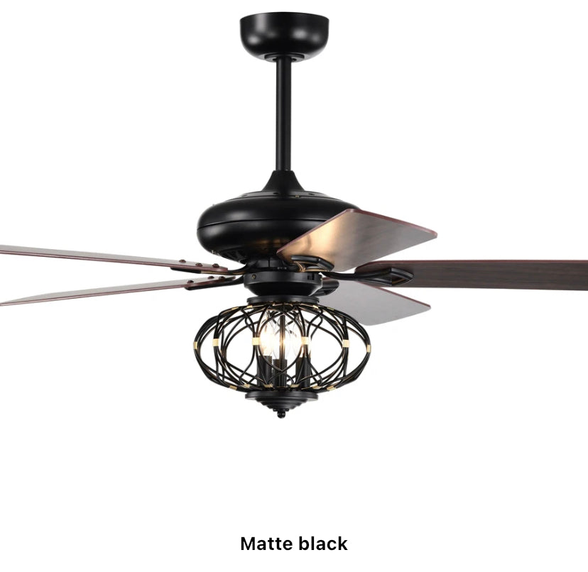 Modern Ventilation Fans 52 Inch Indoor Decorative Ceiling Fan Light Bedroom, Dining Room, Living Room Adjustable Air Conditioning