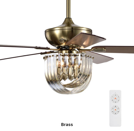 Modern Residential Ventilation Fans Home Decorative Remote Control Crystal Ceiling Fan Light Living Room , Dining Room, Bedroom Led Ceiling Fan 