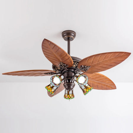 Modern Classic American Retro Ventilation Fans Dining Room. Living Room Wood Blade Ceiling Fan Light