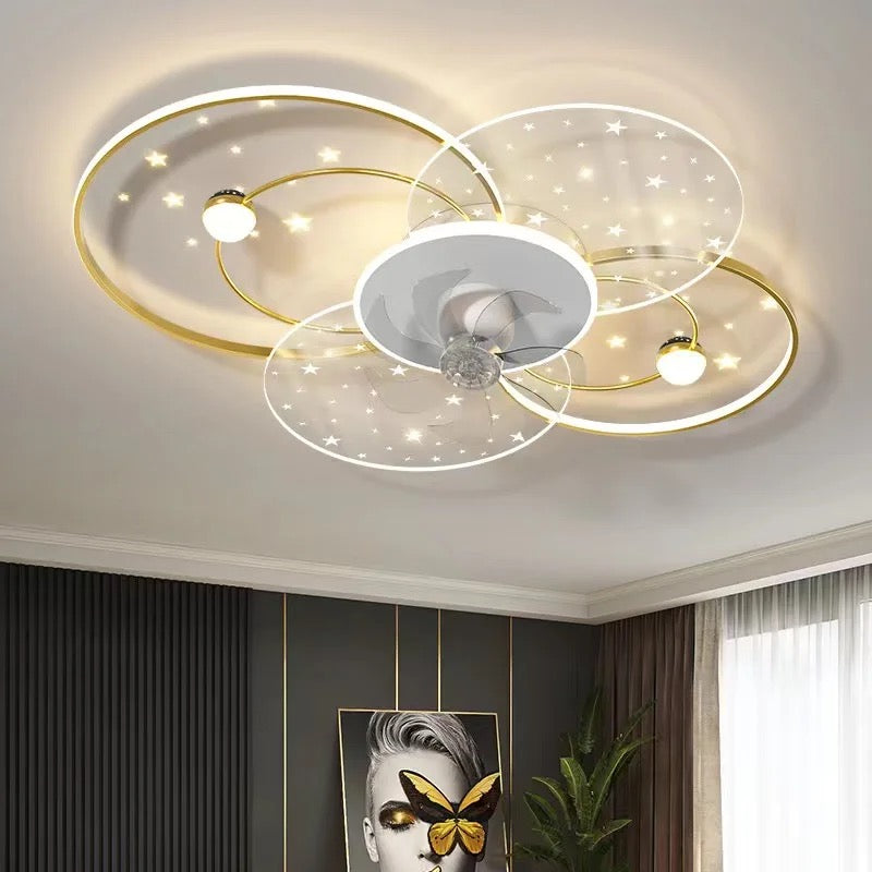 Modern Ventilation Fans Indoor Ceiling Fans Remote Control Living Room, Dining Room, Bedroom Ceiling Fan Light