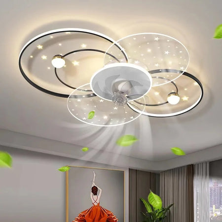 Modern Ventilation Fans Indoor Ceiling Fans Remote Control Living Room, Dining Room, Bedroom Ceiling Fan Light