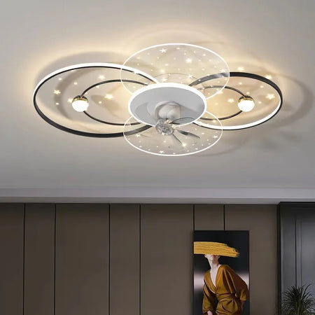 Modern Ventilation Fans Indoor Ceiling Fans Remote Control Living Room, Dining Room, Bedroom Ceiling Fan Light