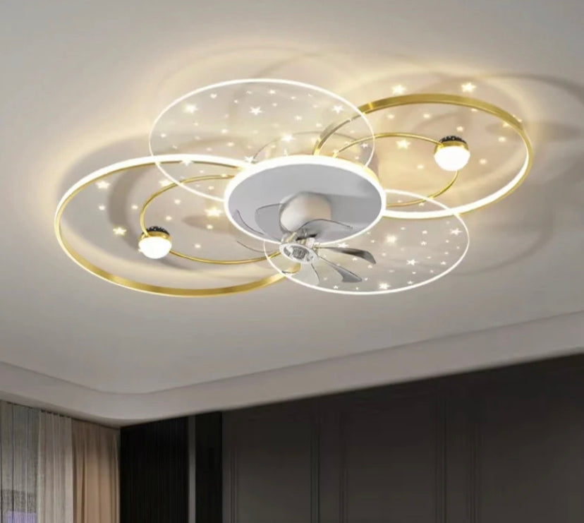 Modern Ventilation Fans Indoor Ceiling Fans Remote Control Living Room, Dining Room, Bedroom Ceiling Fan Light