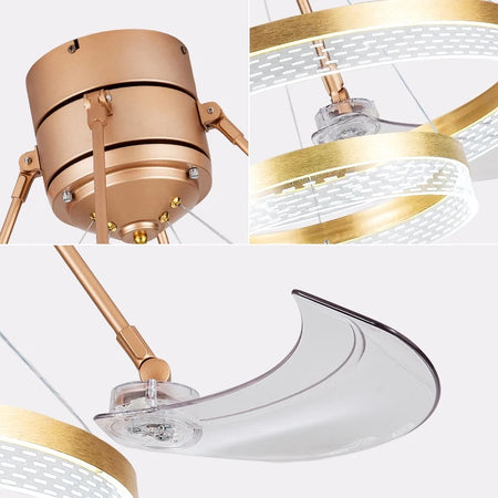 Modern Ventilation Fans 48 Inch Indoor Home Bedroom, Living Room Led Retractable Ceiling Fan Remote Ceiling Light