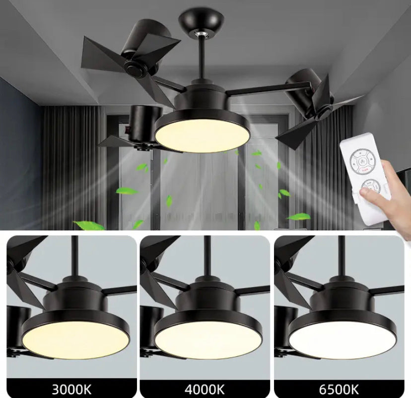 Designer Ventilation Fans Indoor Low Noise Ceiling Fan Bedroom, Dining Room, Living Room Ceiling Fan Light