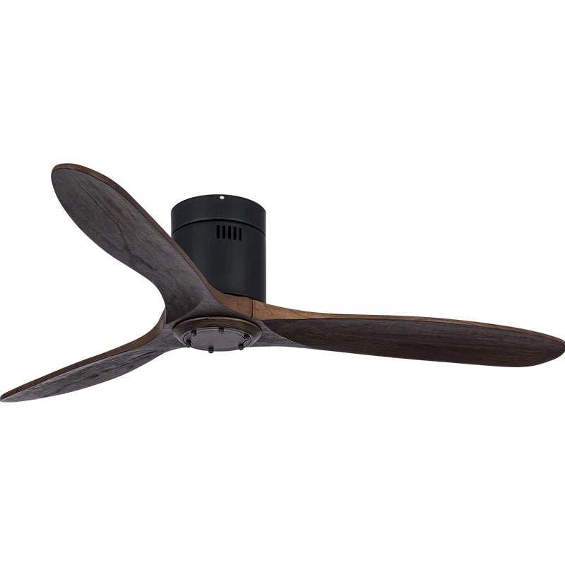 Modern Ventilation Fans Household Bedroom, Living Room, Dining Room Solid Wood Blades Remote Control Led Ceiling Fan Light