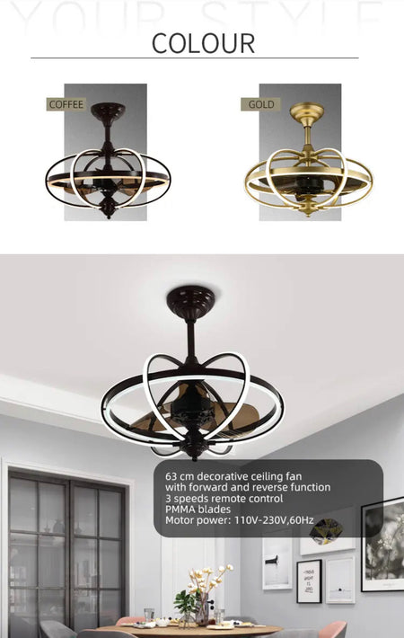 Modern Wind Ceiling Light Home, Hotel Dining, Living Room Ventilation Fans Ceiling Fan Lights