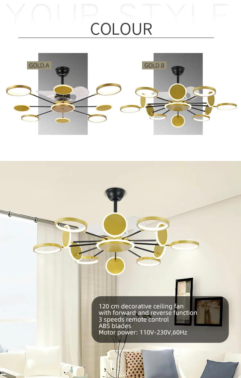 Modern Ventilation Fans Indoor Dining Room , Living Room , Bedroom Ceiling Fan Remote Control LED Ceiling Fan Light