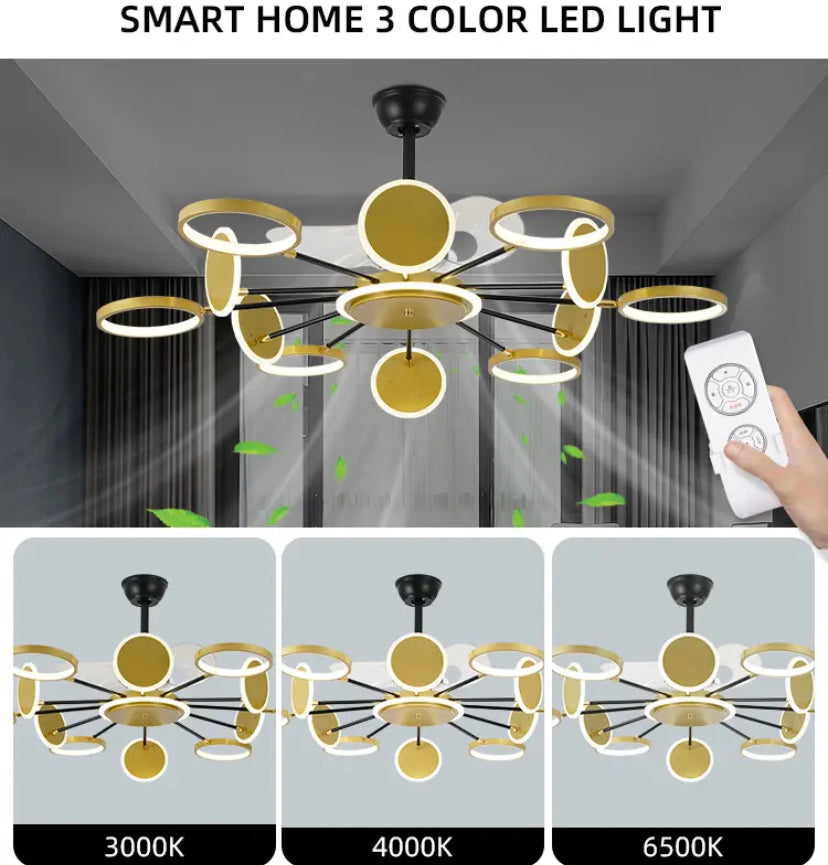 Modern Ventilation Fans Indoor Dining Room , Living Room , Bedroom Ceiling Fan Remote Control LED Ceiling Fan Light