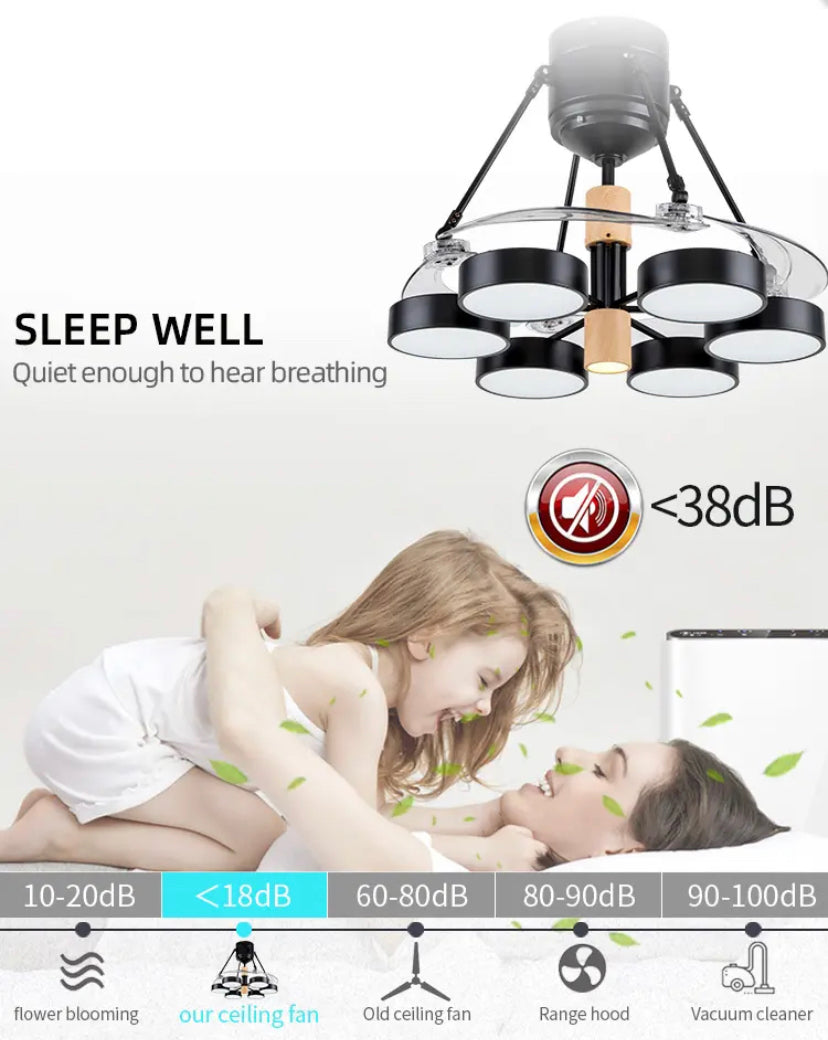 Modern Ventilation Fans Household Ceiling Fan Indoor Living Room, Dining Room  Remote Control Ceiling Fan Light Lighting