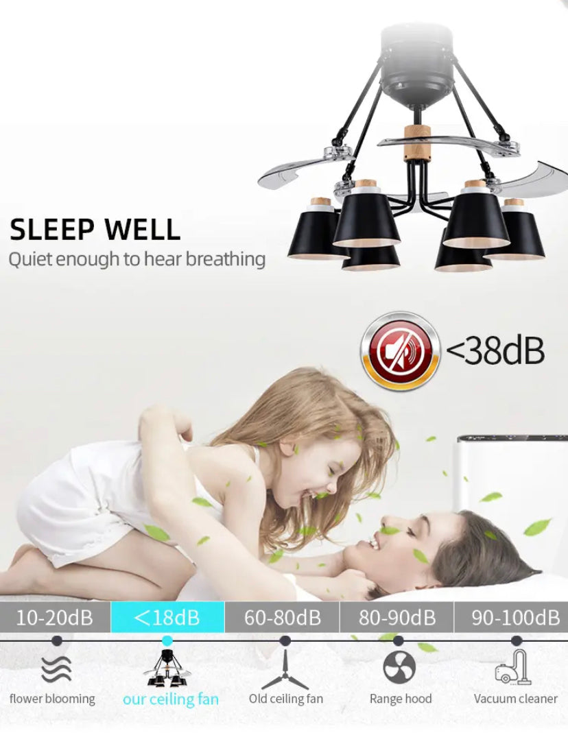 Designer Ventilation Fans Indoor 48 Inch Ceiling Fan Bedroom, Dining Room Ceiling Fan Light