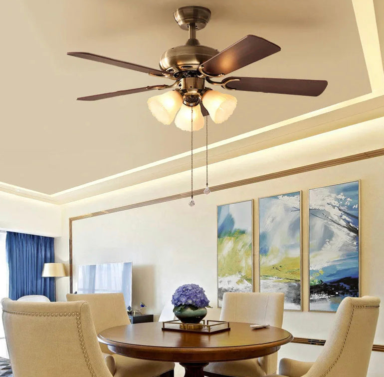 Modern Ventilation Fans European Design 42 Inch 4 Blades Ceiling Dining Room Fans Living Room Remote Control Ceiling Fan Light