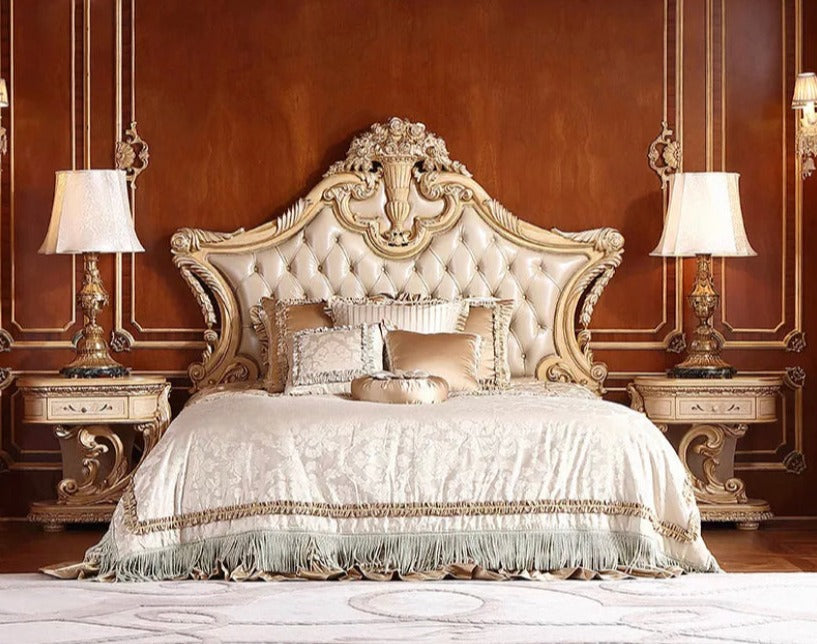 Baroque Italian Bedroom Furniture Sets Princess Style Dresser Set