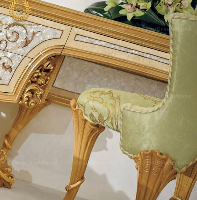 Luxury Antique Baroque Furniture Bedroom Set Handmade Dresser Set Schminktisch