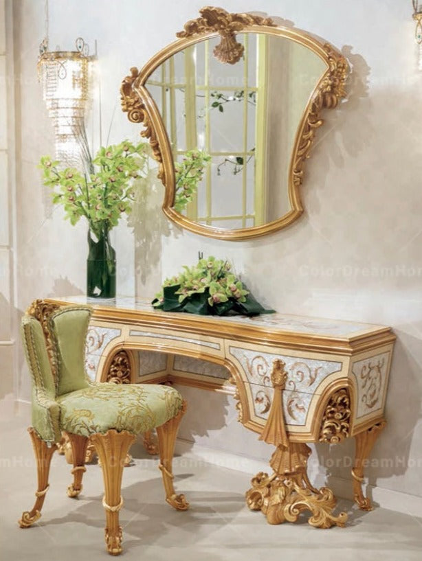 Luxury Antique Baroque Furniture Bedroom Set Handmade Dresser Set Schminktisch