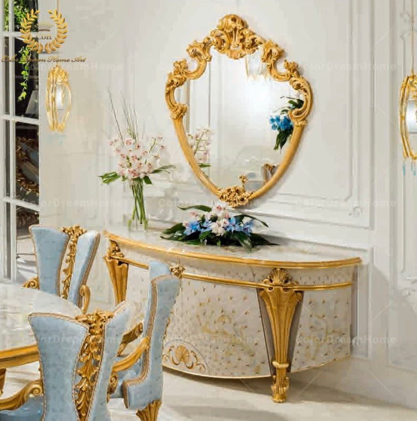 Luxury Furniture Cabinets Italian Baroque Style Furniture Cabinet With Mirror Luxury Gold Kabinett