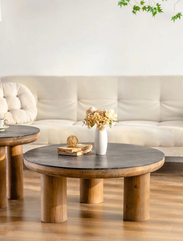 Retro Design Modern Furniture Living Room Solid Wood Accent Table Coffee Tea Tables
