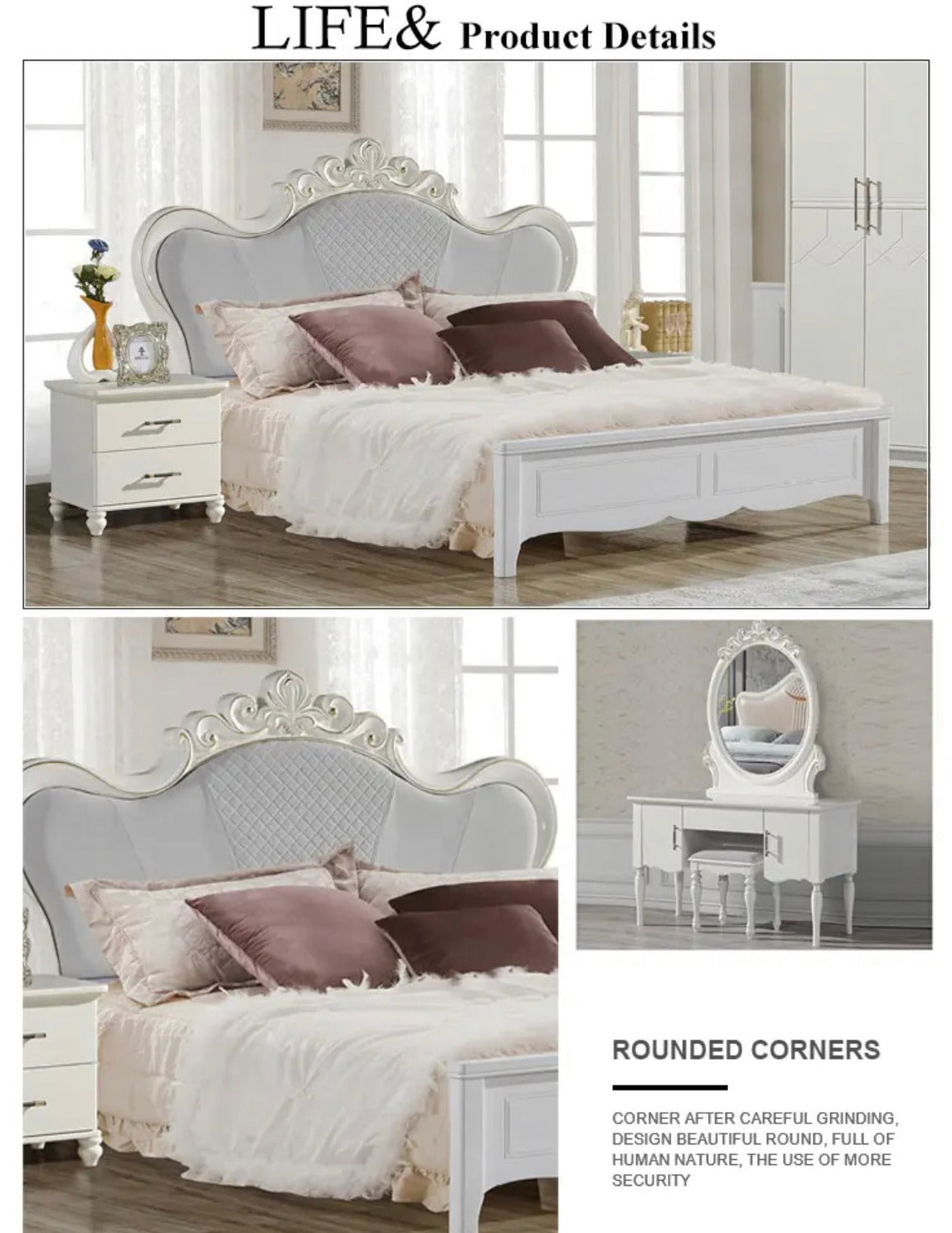 Bedroom Furniture Set Luxury French Baroque Design Bedroom Bed Set 