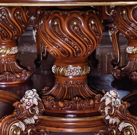 French Baroque Design Luxury Dining Room Carved Table Hand Made Antique Style Set