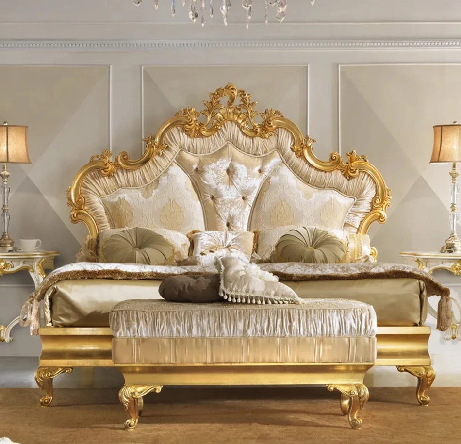 Baroque Desing Bedroom Bed Luxury Upholstery Antique Design Bedroom Furniture Set