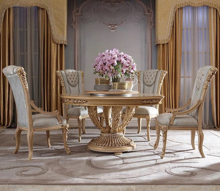 Round Dinning Table Baroque Design Antique European Luxury Furniture Esszimmer Set