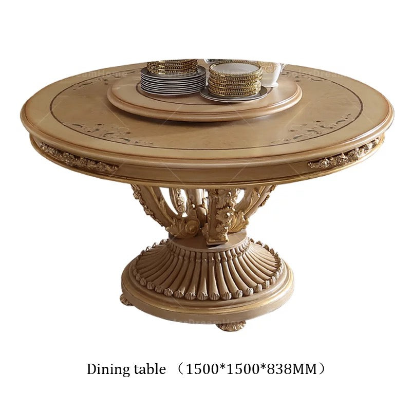 Round Dinning Table Baroque Design Antique European Luxury Furniture Esszimmer Set